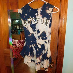 boston red sox big papi #34 majestic MLB baseball bleached tiedye tshirt unisex